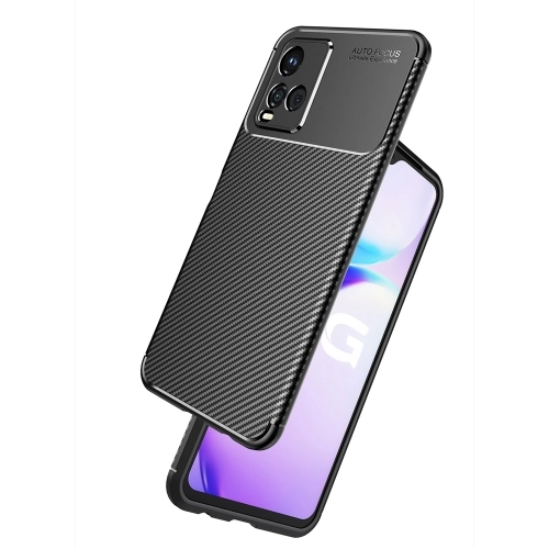 Vivo Y33s Kılıf Silikon Parmak İzi Bırakmayan Karbon Soft Negro Kapak - Lacivert