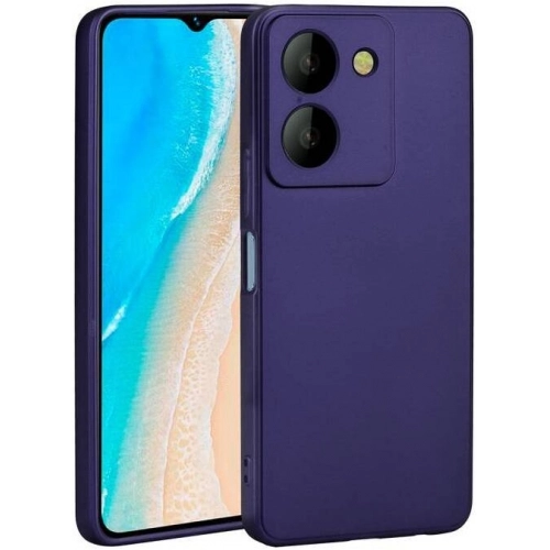 Vivo Y36 Kılıf İnce Soft Mat Renkli Esnek Silikon Kapak - Mürdüm