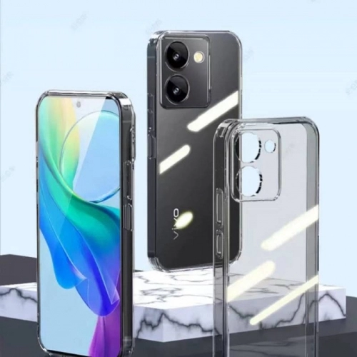 Vivo Y36 Kılıf Kamera Korumalı Esnek Silikon Kapak - Şeffaf