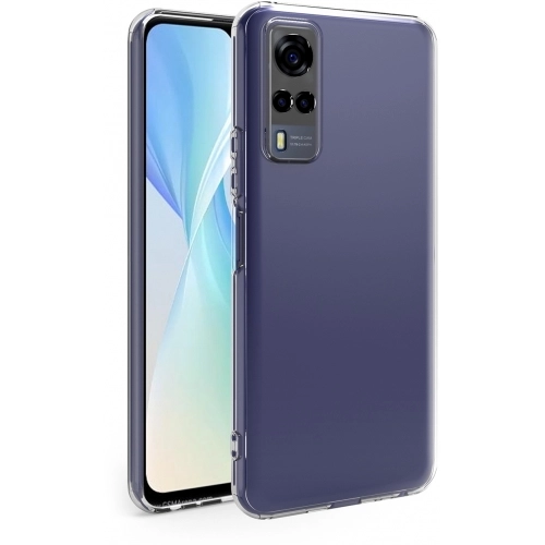 Vivo Y53s Kılıf Kamera Korumalı Esnek Silikon Kapak - Şeffaf