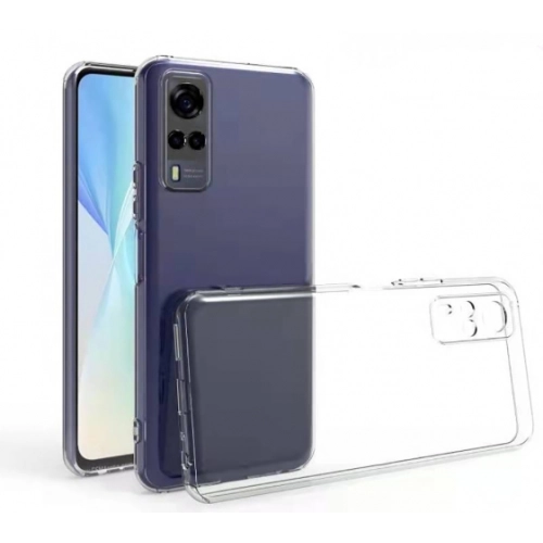 Vivo Y53s Kılıf Kamera Korumalı Esnek Silikon Kapak - Şeffaf