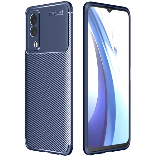 Vivo Y53s Kılıf Silikon Parmak İzi Bırakmayan Karbon Soft Negro Kapak - Lacivert