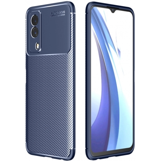 Vivo Y53s Kılıf Silikon Parmak İzi Bırakmayan Karbon Soft Negro Kapak - Lacivert