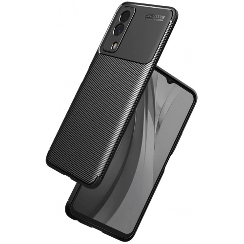 Vivo Y53s Kılıf Silikon Parmak İzi Bırakmayan Karbon Soft Negro Kapak - Siyah