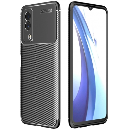 Vivo Y53s Kılıf Silikon Parmak İzi Bırakmayan Karbon Soft Negro Kapak - Siyah