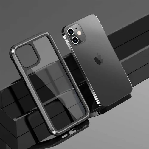 Wiwu Apple iPhone 12 Mini (5.4) Kılıf Defence Armor Serisi Arkası Şeffaf Lisanslı Kapak - Siyah