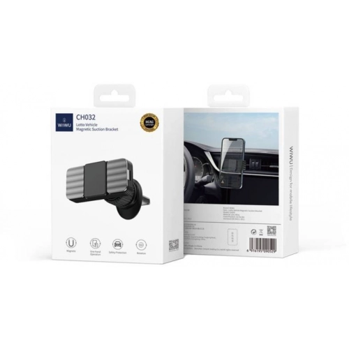 Wiwu CH032 Lotto Serisi Havalandırma Tasarım Magnetik Araç Telefon Tutucu - Siyah