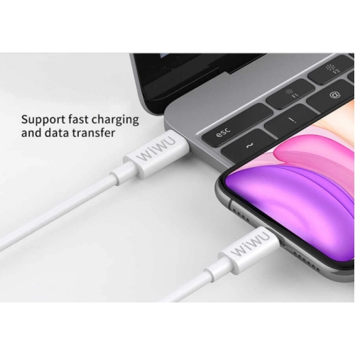 Wiwu G90 iPhone 20W Şarj PD To Lightning Kablo 1M - Beyaz