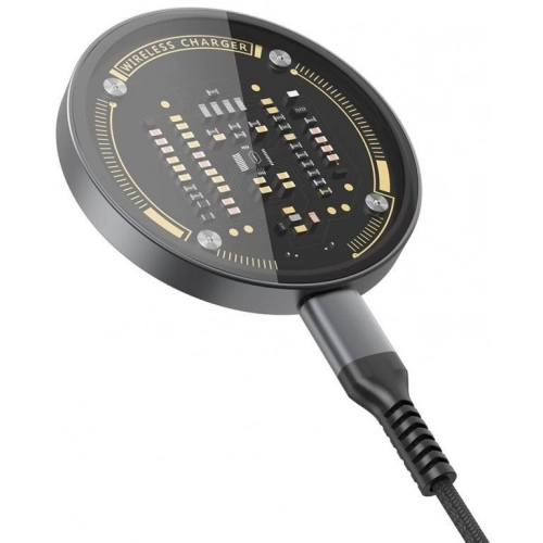 Wiwu M17 Magnetik Intelligent Transparan Wireless Şarj Ultra İnce Şeffaf 15W Android iOS Destekli - Siyah