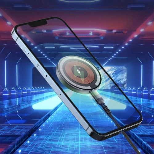 Wiwu M17 Magnetik Intelligent Transparan Wireless Şarj Ultra İnce Şeffaf 15W Android iOS Destekli - Siyah