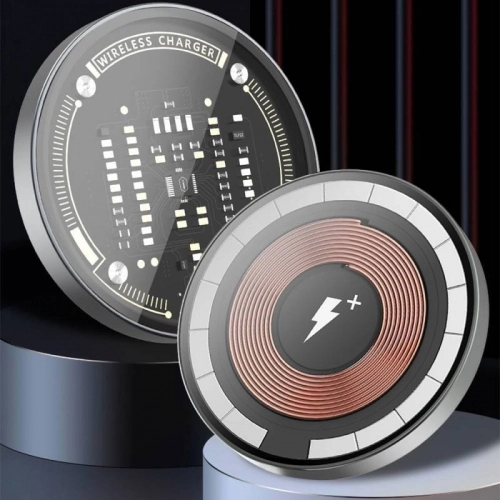 Wiwu M17 Magnetik Intelligent Transparan Wireless Şarj Ultra İnce Şeffaf 15W Android iOS Destekli - Siyah