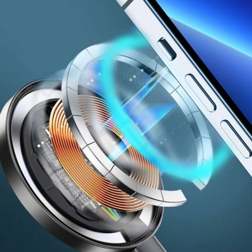 Wiwu M17 Magnetik Intelligent Transparan Wireless Şarj Ultra İnce Şeffaf 15W Android iOS Destekli - Siyah