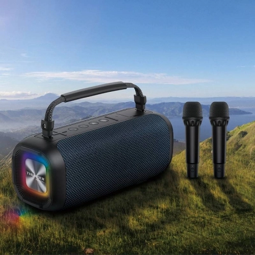 Wiwu P17 Çift Mikrofonlu Thunder Bluetooth Speaker Hoparlör TF Card/Flash Disk Suya Dayanıklı V5.3 - Lacivert