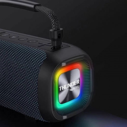 Wiwu P17 Çift Mikrofonlu Thunder Bluetooth Speaker Hoparlör TF Card/Flash Disk Suya Dayanıklı V5.3 - Lacivert