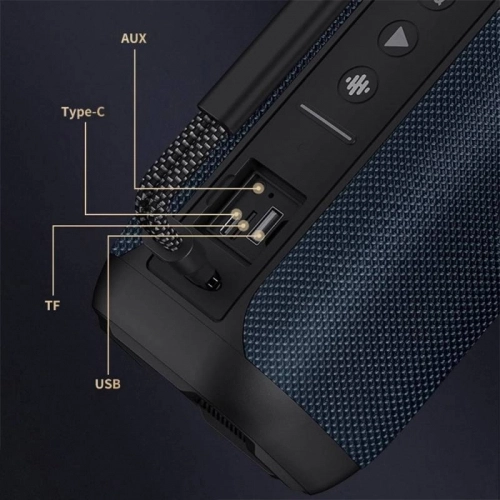 Wiwu P17 Çift Mikrofonlu Thunder Bluetooth Speaker Hoparlör TF Card/Flash Disk Suya Dayanıklı V5.3 - Lacivert