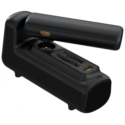 Wiwu Wi-Ai002 5in1 Oto Araç Lastik Şişirme Pompası - Oto Araç Süpürgesi - Vakum Makinesi - Fener Dijital Ekranlı Araç Hava Kompresörü - Siyah