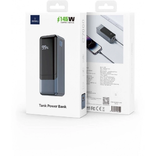 Wiwu Wi-P010 Tank Serisi LED Ekranlı Taşınabilir Powerbank 27000mAh 145W - Gri