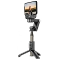 Wiwu Wi-SE006 Çok Fonksiyonlu Işıklı Gimbal Sabitleyici Tripod Selfie Çubuğu - Siyah