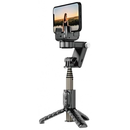 Wiwu Wi-SE006 Çok Fonksiyonlu Işıklı Gimbal Sabitleyici Tripod Selfie Çubuğu - Siyah