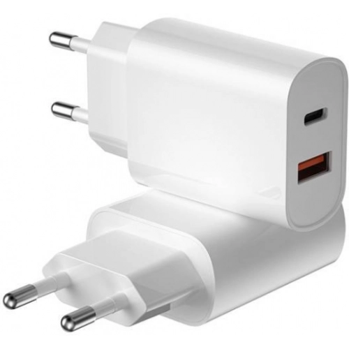 Wiwu Wi-U002 Quick Type-C PD & USB-A QC Hızlı Şarj Başlığı 20W - Beyaz