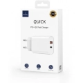 Wiwu Wi-U002 Quick Type-C PD & USB-A QC Hızlı Şarj Başlığı 20W - Beyaz