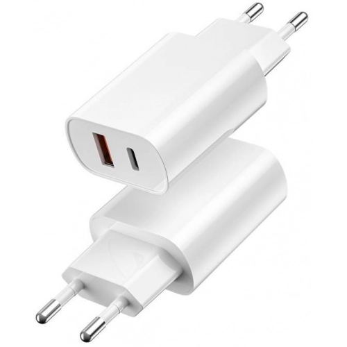 Wiwu Wi-U002 Quick Type-C PD & USB-A QC Hızlı Şarj Başlığı 20W - Beyaz