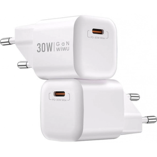 Wiwu Wi-U006 GaN Tech PD Hızlı Şarj Özellikli Seyahat Şarj Başlığı 30W - Beyaz