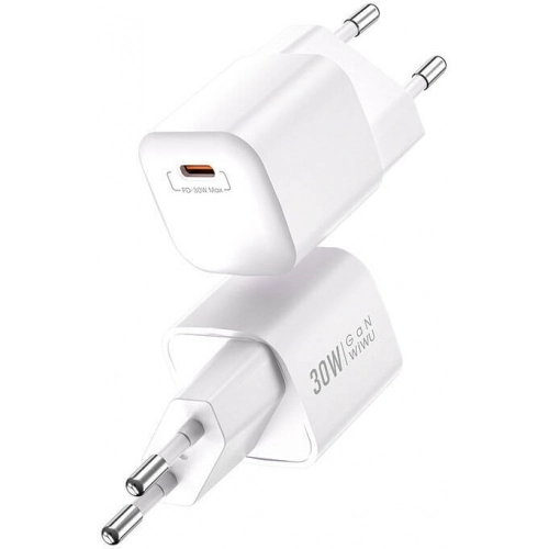Wiwu Wi-U006 GaN Tech PD Hızlı Şarj Özellikli Seyahat Şarj Başlığı 30W - Beyaz