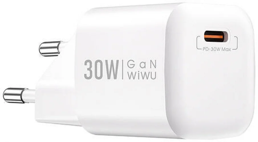 Wiwu Wi-U006 GaN Tech PD Hızlı Şarj Özellikli Seyahat Şarj Başlığı 30W - Beyaz