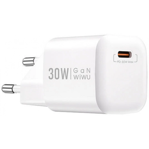 Wiwu Wi-U006 GaN Tech PD Hızlı Şarj Özellikli Seyahat Şarj Başlığı 30W - Beyaz