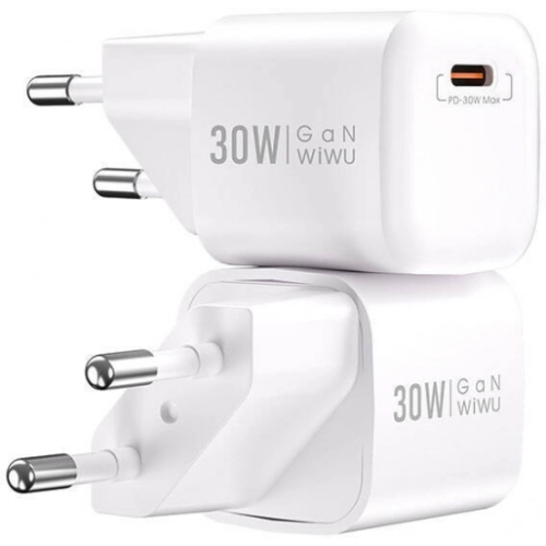 Wiwu Wi-U006 GaN Tech PD Hızlı Şarj Özellikli Seyahat Şarj Başlığı 30W - Beyaz