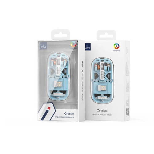 Wiwu WM105 Crystal RGB Led Işıklandırmalı Şeffaf Tasarım Mouse - Gri