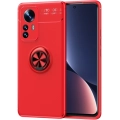 Xiaomi Mi 12 Kılıf Renkli Silikon Yüzüklü Standlı Auto Focus Ravel Kapak - Kırmızı