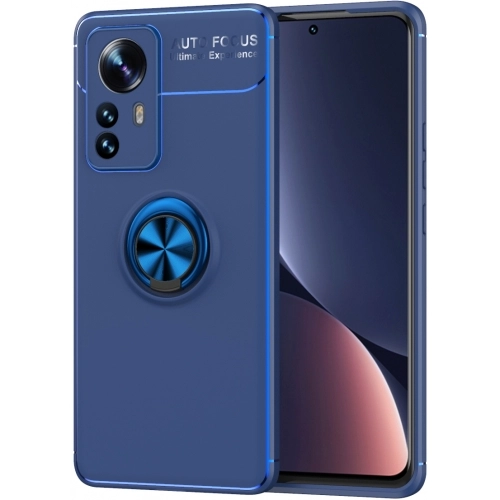 Xiaomi Mi 12 Kılıf Renkli Silikon Yüzüklü Standlı Auto Focus Ravel Kapak - Mavi