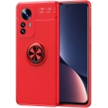 Xiaomi Mi 12 Pro Kılıf Renkli Silikon Yüzüklü Standlı Auto Focus Ravel Kapak - Kırmızı