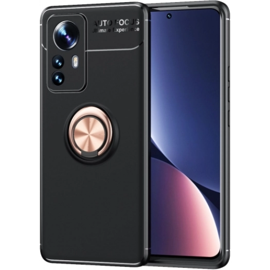 Xiaomi Mi 12 Pro Kılıf Renkli Silikon Yüzüklü Standlı Auto Focus Ravel Kapak - Rose Gold