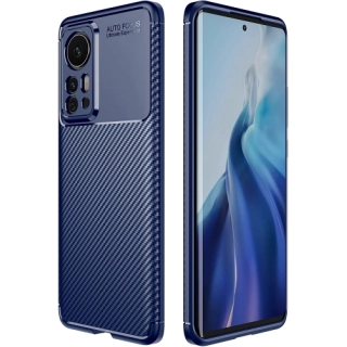 Xiaomi Mi 12 Pro Kılıf Silikon Parmak İzi Bırakmayan Karbon Soft Negro Kapak - Lacivert