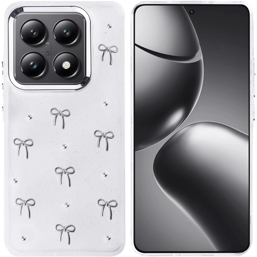 Xiaomi Mi 14T Pro Kılıf Airbag Tasarımlı Simli Şeffaf Zore Kutup Kapak - Fiyonk