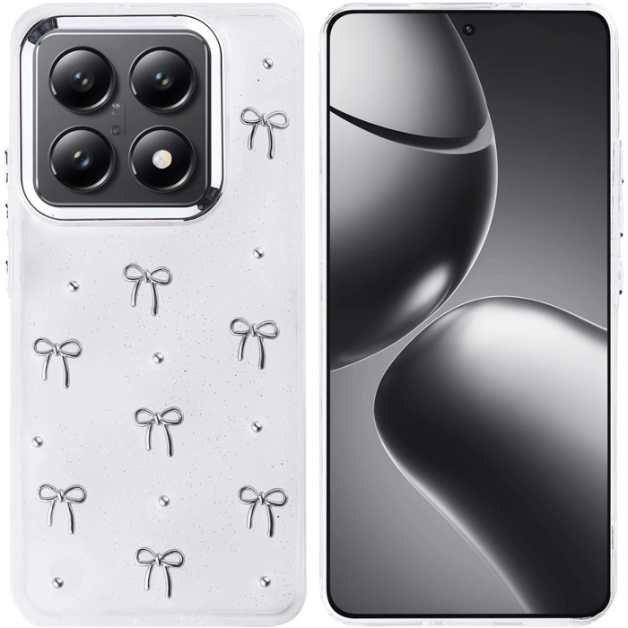 Xiaomi Mi 14T Pro Kılıf Airbag Tasarımlı Simli Şeffaf Zore Kutup Kapak - Fiyonk