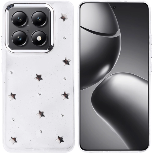 Xiaomi Mi 14T Pro Kılıf Airbag Tasarımlı Simli Şeffaf Zore Kutup Kapak - Yıldız
