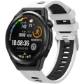Xiaomi Amazfit Pace Kordon Metal Toka Tasarımlı Çift Renkli KRD-55 Silikon Kordon - Beyaz-Siyah