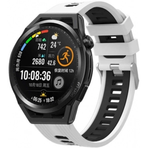 Xiaomi Amazfit Pace Kordon Metal Toka Tasarımlı Çift Renkli KRD-55 Silikon Kordon - Beyaz-Siyah