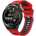 Xiaomi Amazfit Pace Kordon Metal Toka Tasarımlı Çift Renkli KRD-55 Silikon Kordon - Kırmızı-Siyah