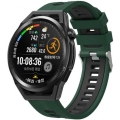 Xiaomi Amazfit Pace Kordon Metal Toka Tasarımlı Çift Renkli KRD-55 Silikon Kordon - Yeşil-Siyah