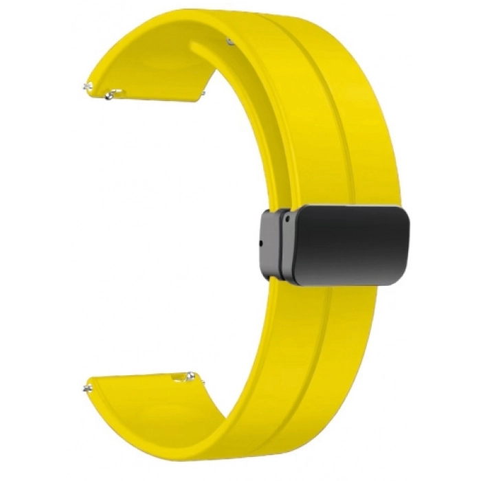 Xiaomi Amazfit Pace Silikon Kordon Zore KRD-84 Soft Pürüzsüz Metal Toka - Sarı