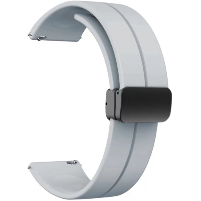 Xiaomi Amazfit Pace Silikon Kordon Zore KRD-84 Soft Pürüzsüz Metal Toka - Gri