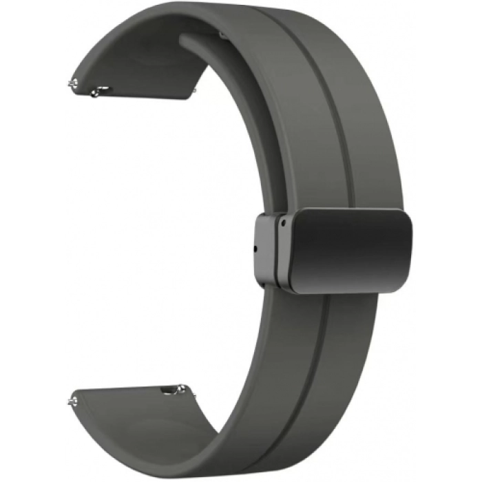 Xiaomi Amazfit Pace Silikon Kordon Zore KRD-84 Soft Pürüzsüz Metal Toka - Koyu Gri