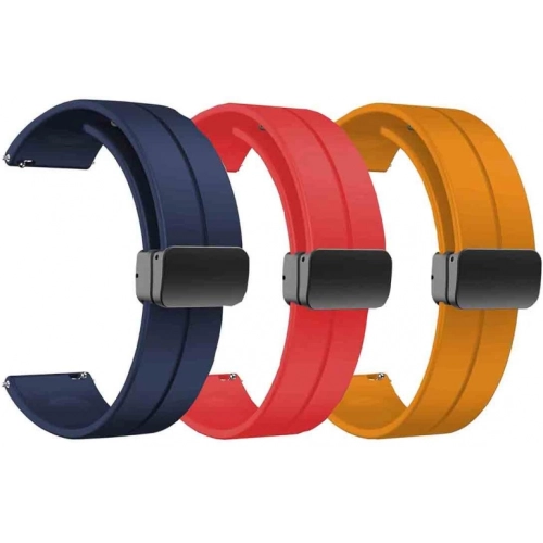 Xiaomi Amazfit Pace Silikon Kordon Zore KRD-84 Soft Pürüzsüz Metal Toka - Lacivert