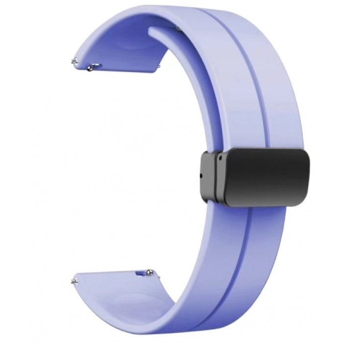 Xiaomi Amazfit Pace Silikon Kordon Zore KRD-84 Soft Pürüzsüz Metal Toka - Lila