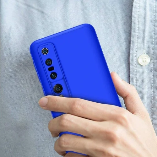 Xiaomi Mi 10 Kılıf 3 Parçalı 360 Tam Korumalı Rubber AYS Kapak  - Mavi
